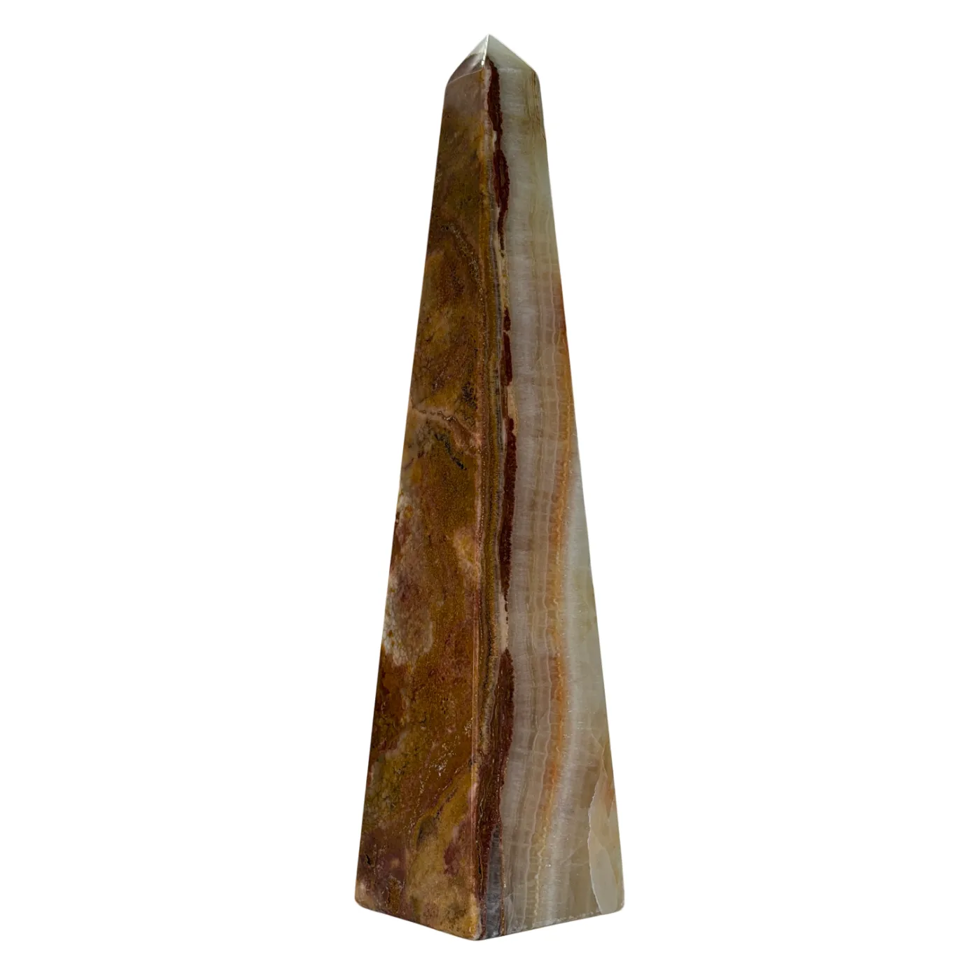 Gepolijste bruine onyx obelisk #3