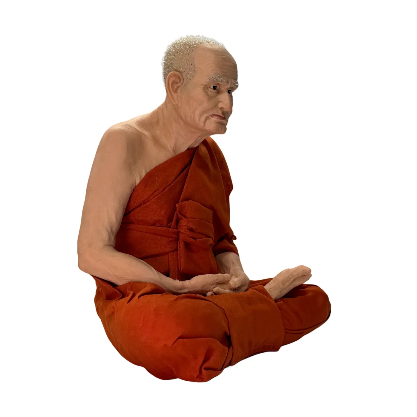Moine plus vrai que nature – statue de cire de Thaïlande