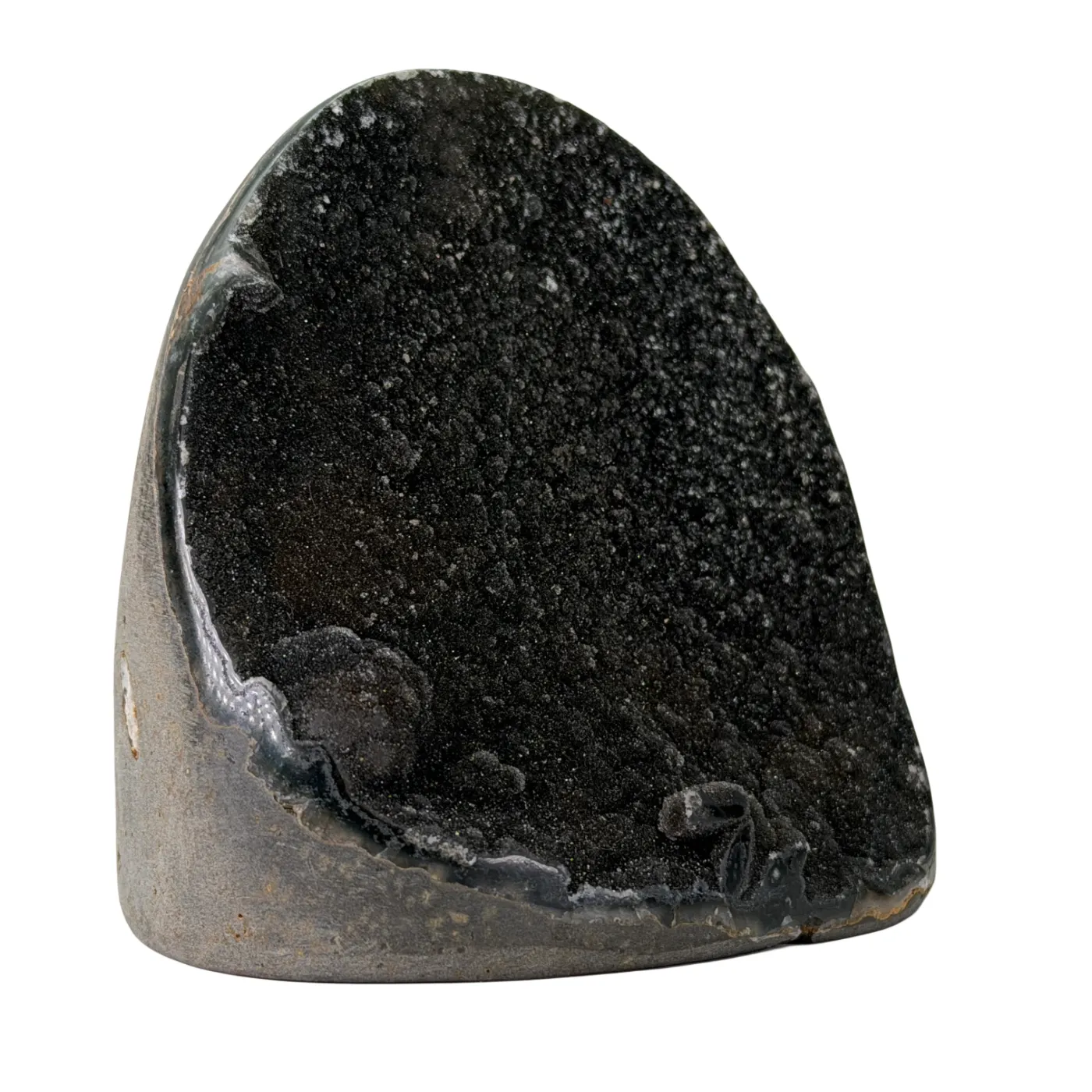 Zwarte amethist cut base met mosagaat – Brazilië