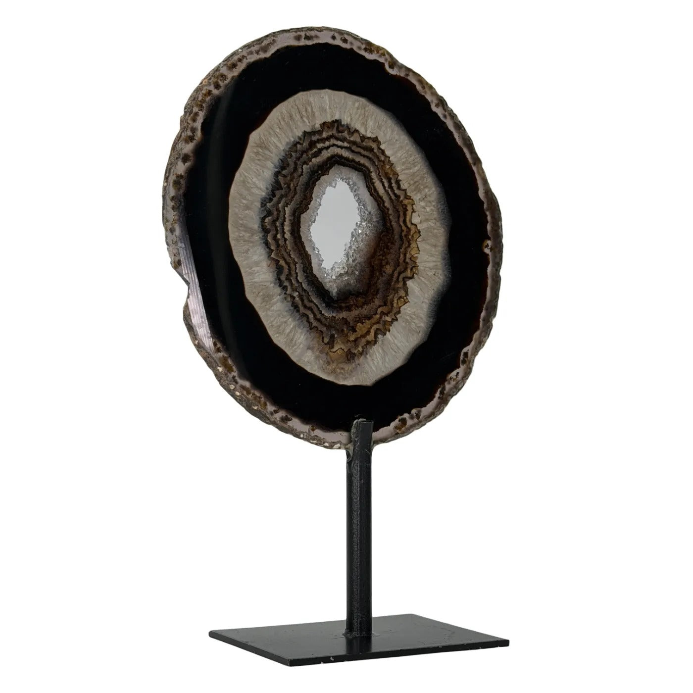 Natuurlijke Dunne Agaatschijf op Standaard