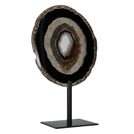 Natuurlijke Dunne Agaatschijf op Standaard