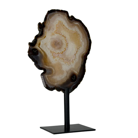 Natuurlijke Dunne Agaatschijf op Standaard