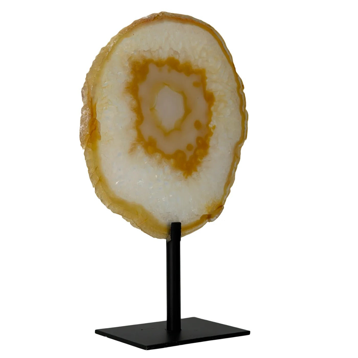 Natuurlijke Dunne Agaatschijf op Standaard