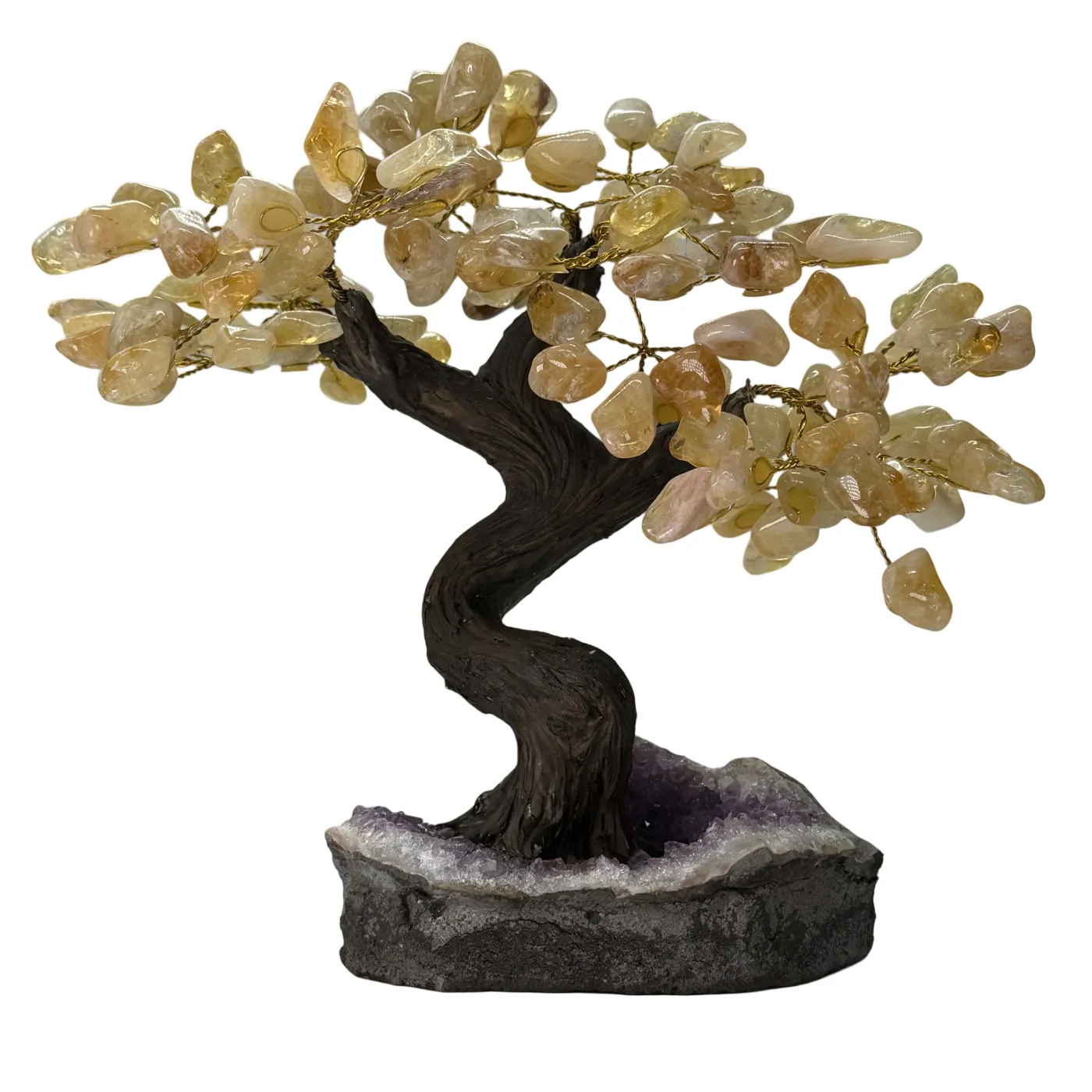 Citrien Boom op Amethist Cluster – 24 Takken