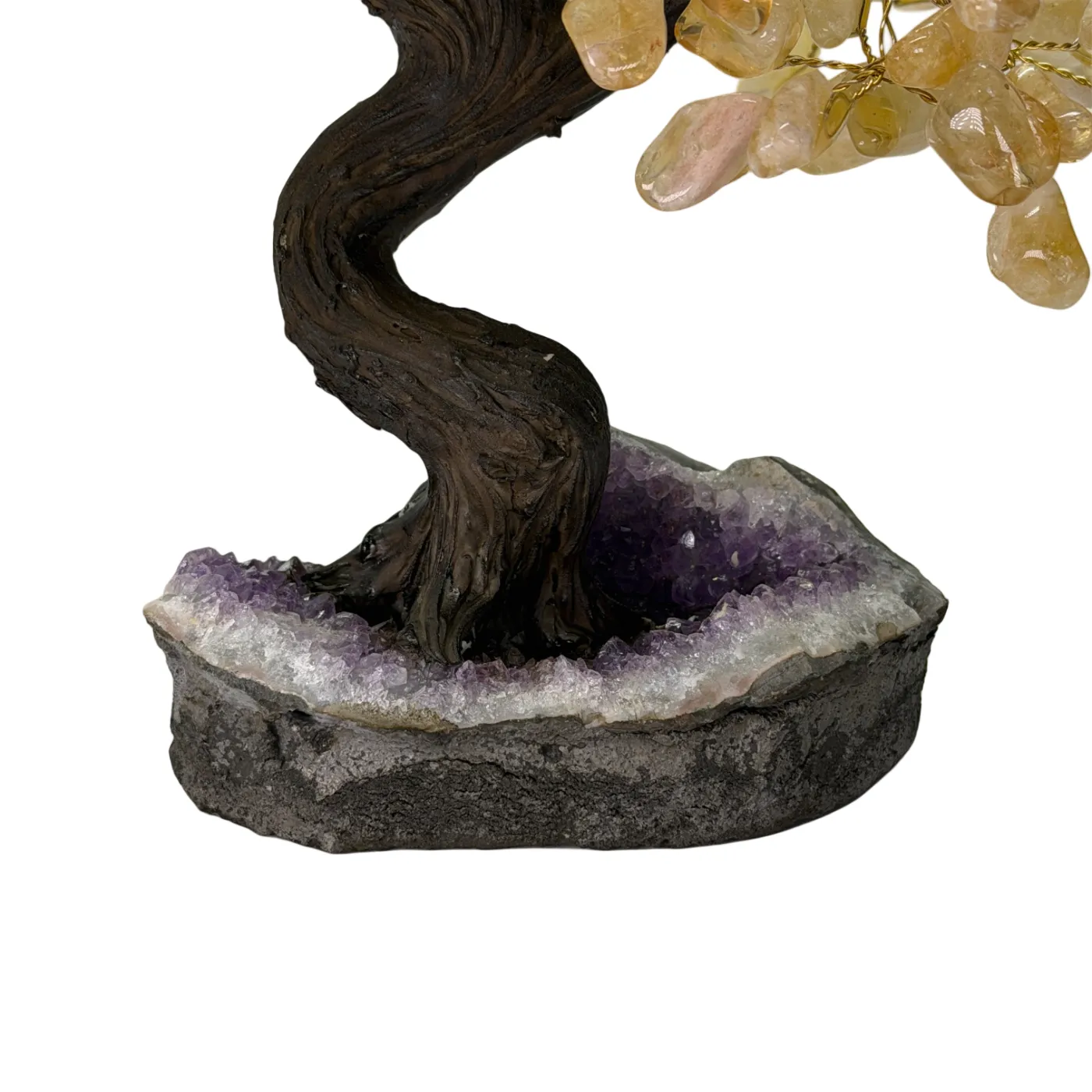 Citrien Boom op Amethist Cluster – 24 Takken