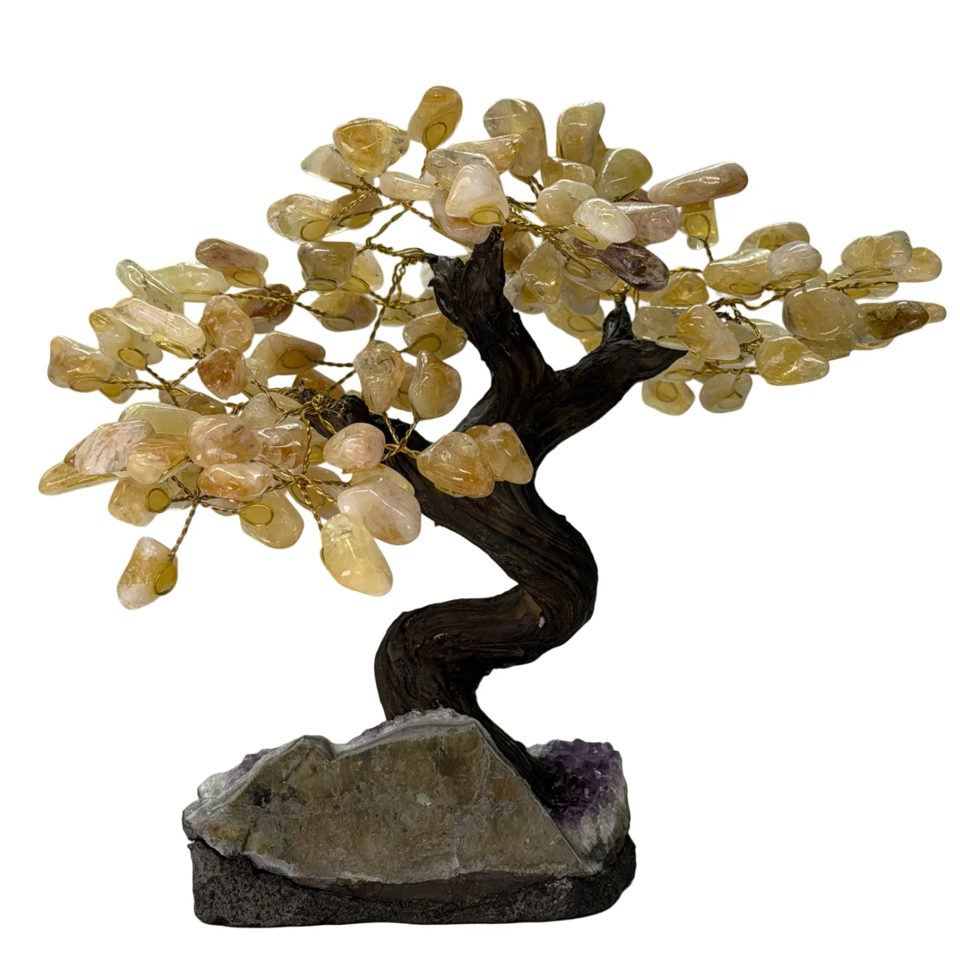Citrien Boom op Amethist Cluster – 24 Takken
