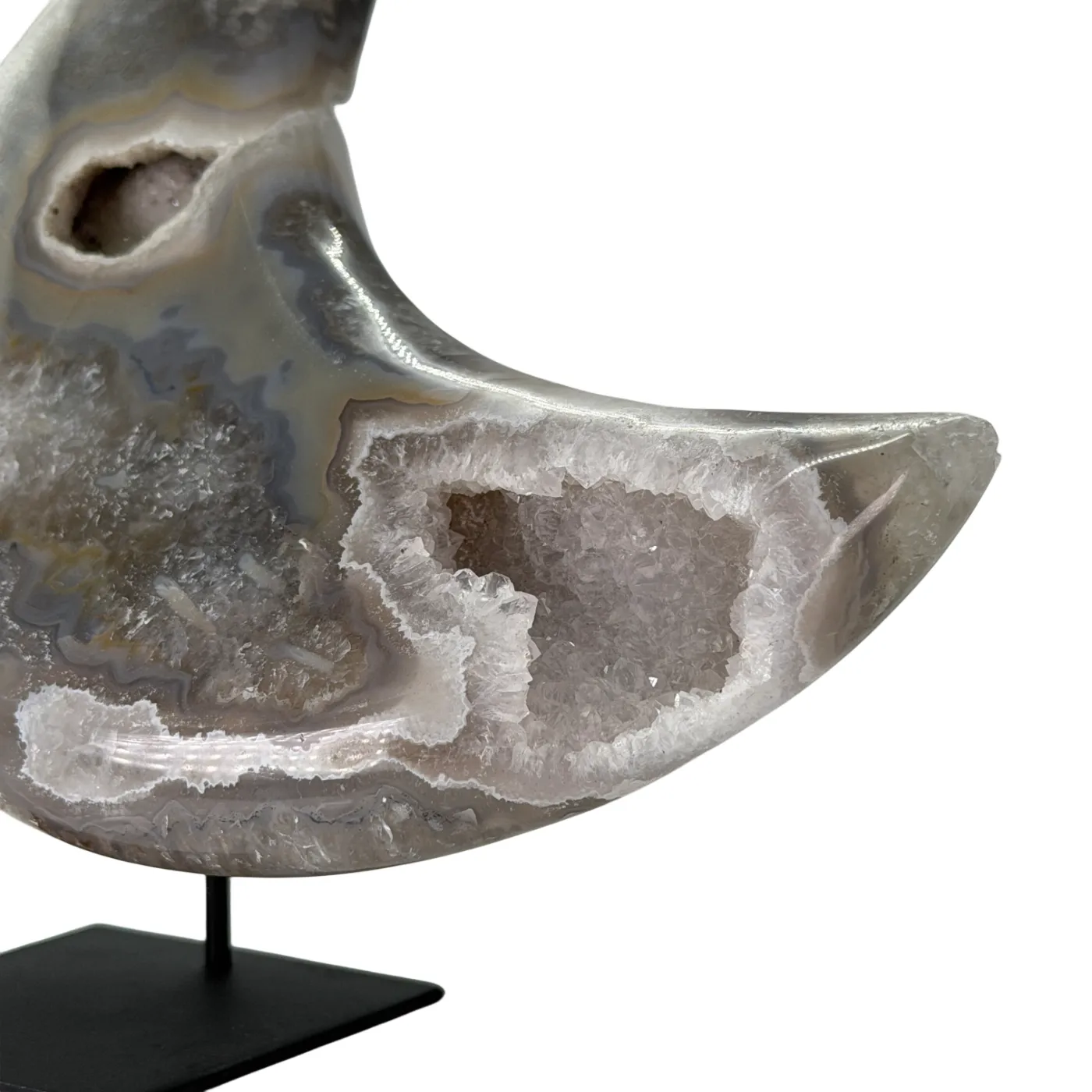 Agaat maan – gepolijst op standaard 17 cm