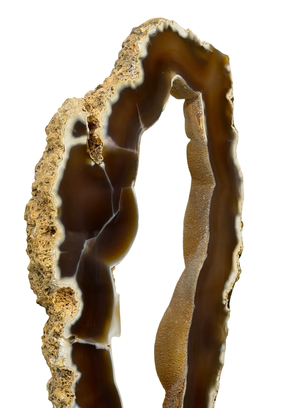 Uniek agaat portaal uit Brazilië op standaard - 65 cm