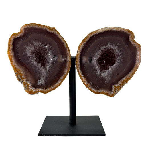 Prachtige Agaat Geode Set op Standaard Klein