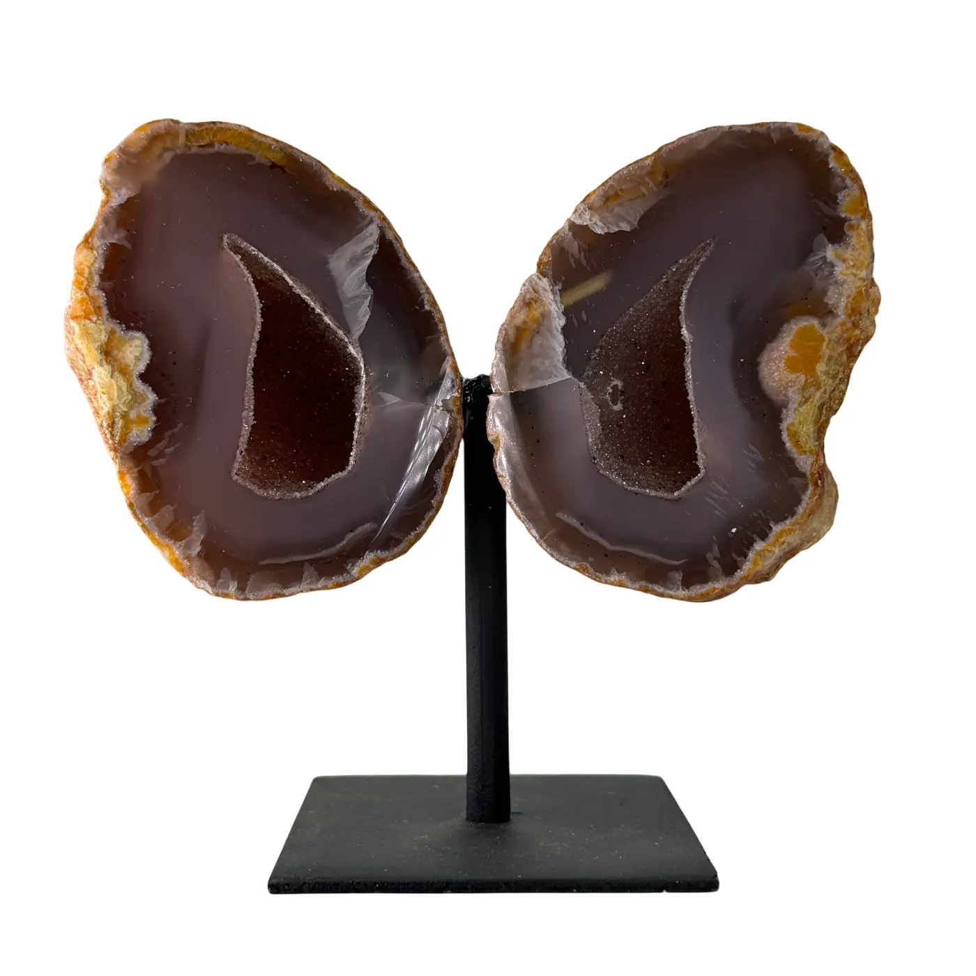 Prachtige Agaat Geode Set op Standaard Klein