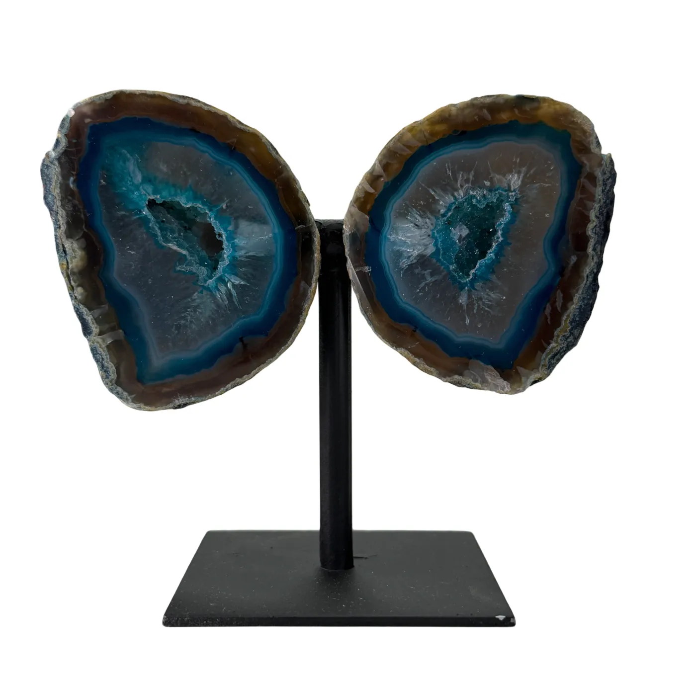 Prachtige Agaat Geode Set op Standaard Klein