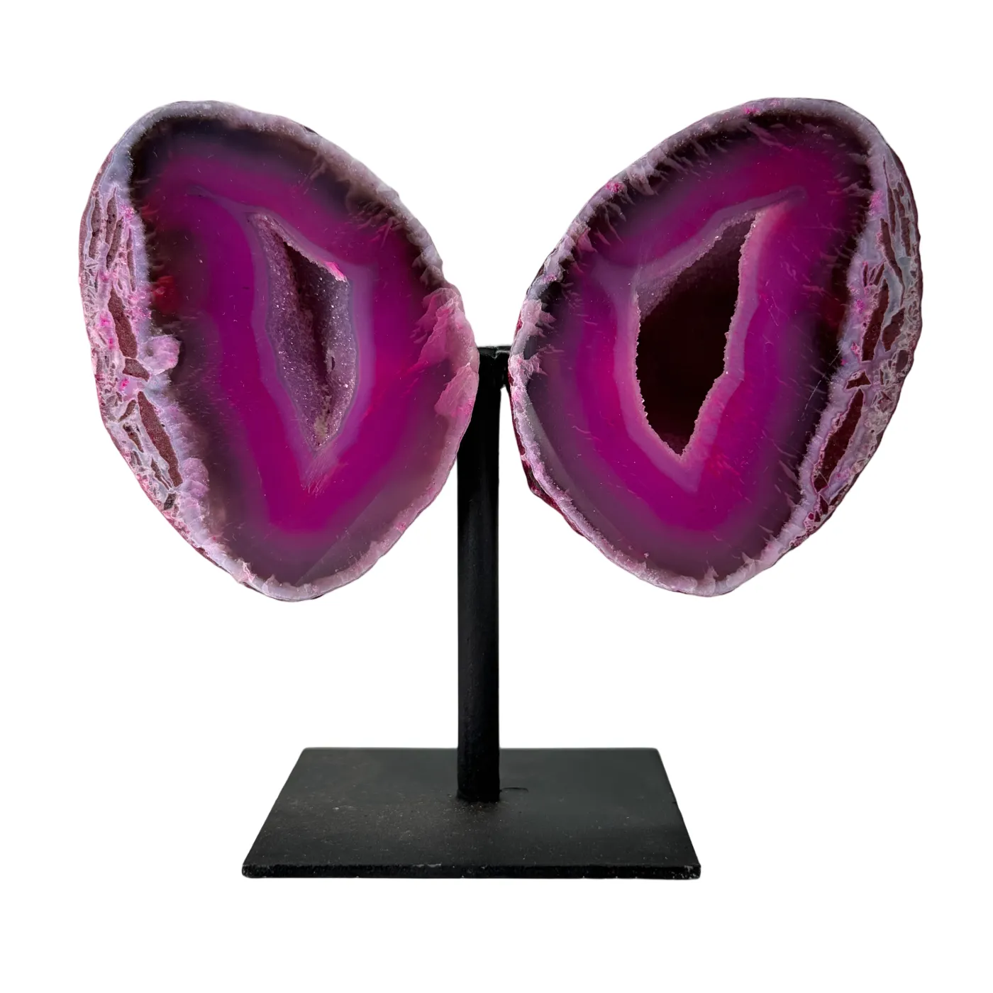 Prachtige Agaat Geode Set op Standaard Klein