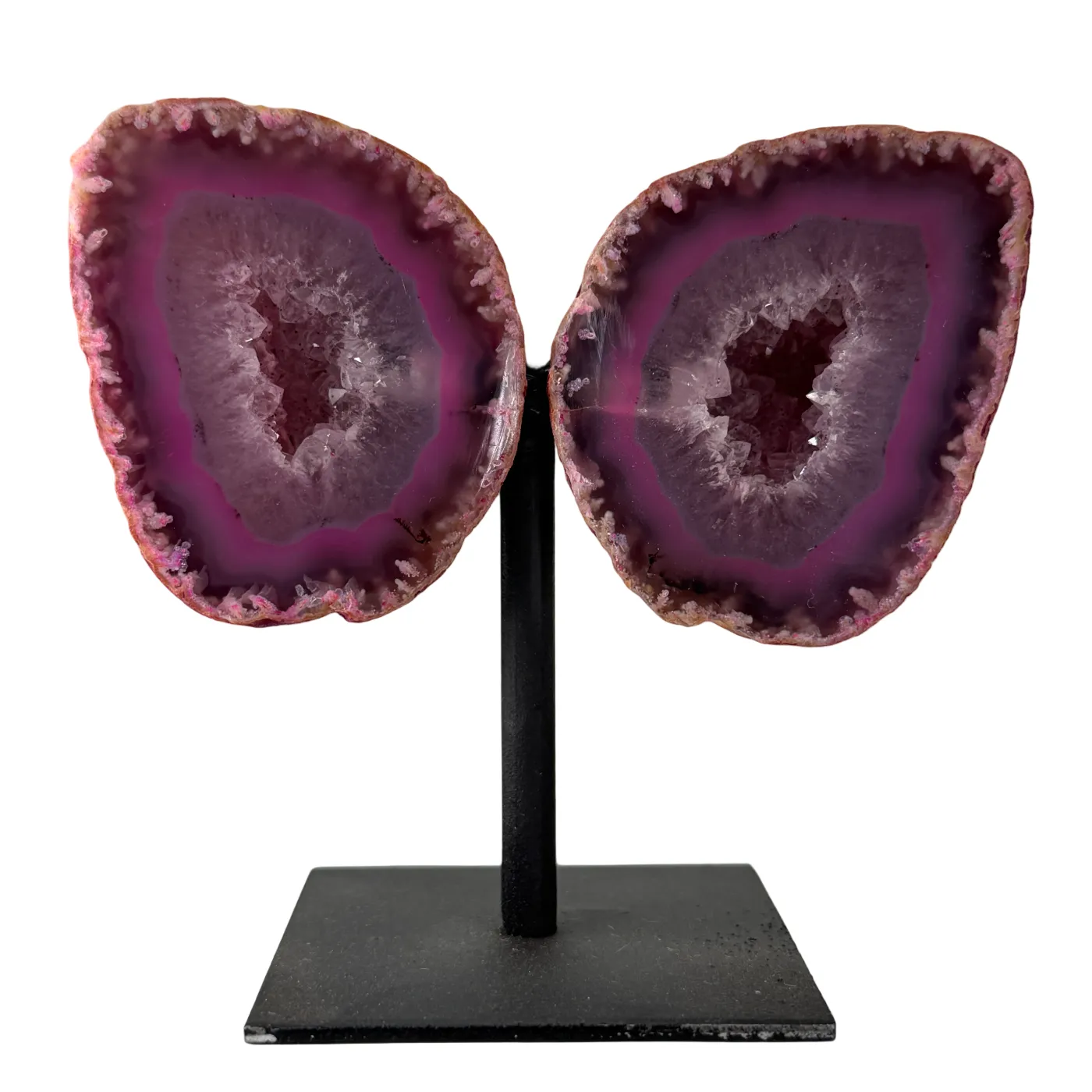 Prachtige Agaat Geode Set op Standaard Klein