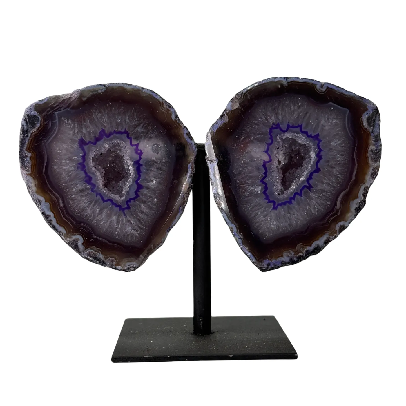 Prachtige Agaat Geode Set op Standaard Klein