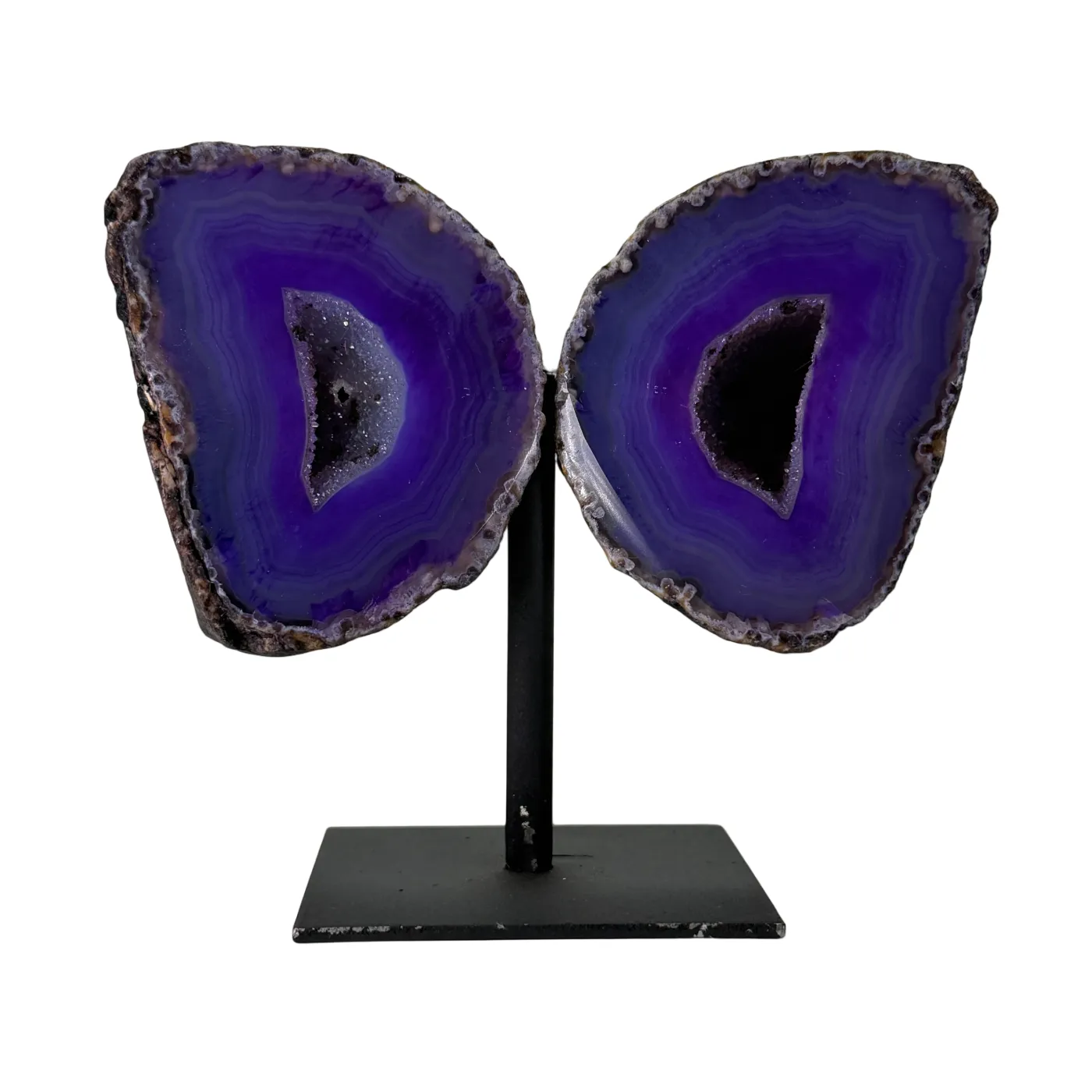 Prachtige Agaat Geode Set op Standaard Klein