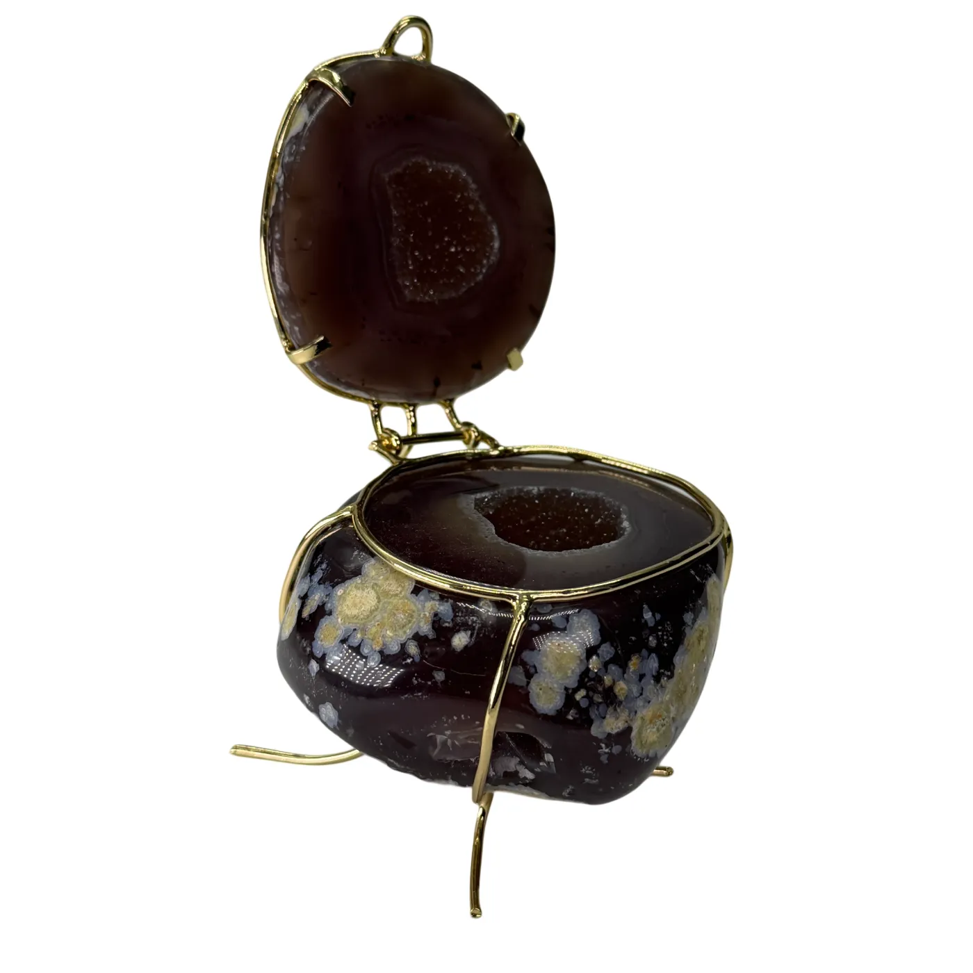 Agaat juwelenbox – natuurlijke geode uit één steen