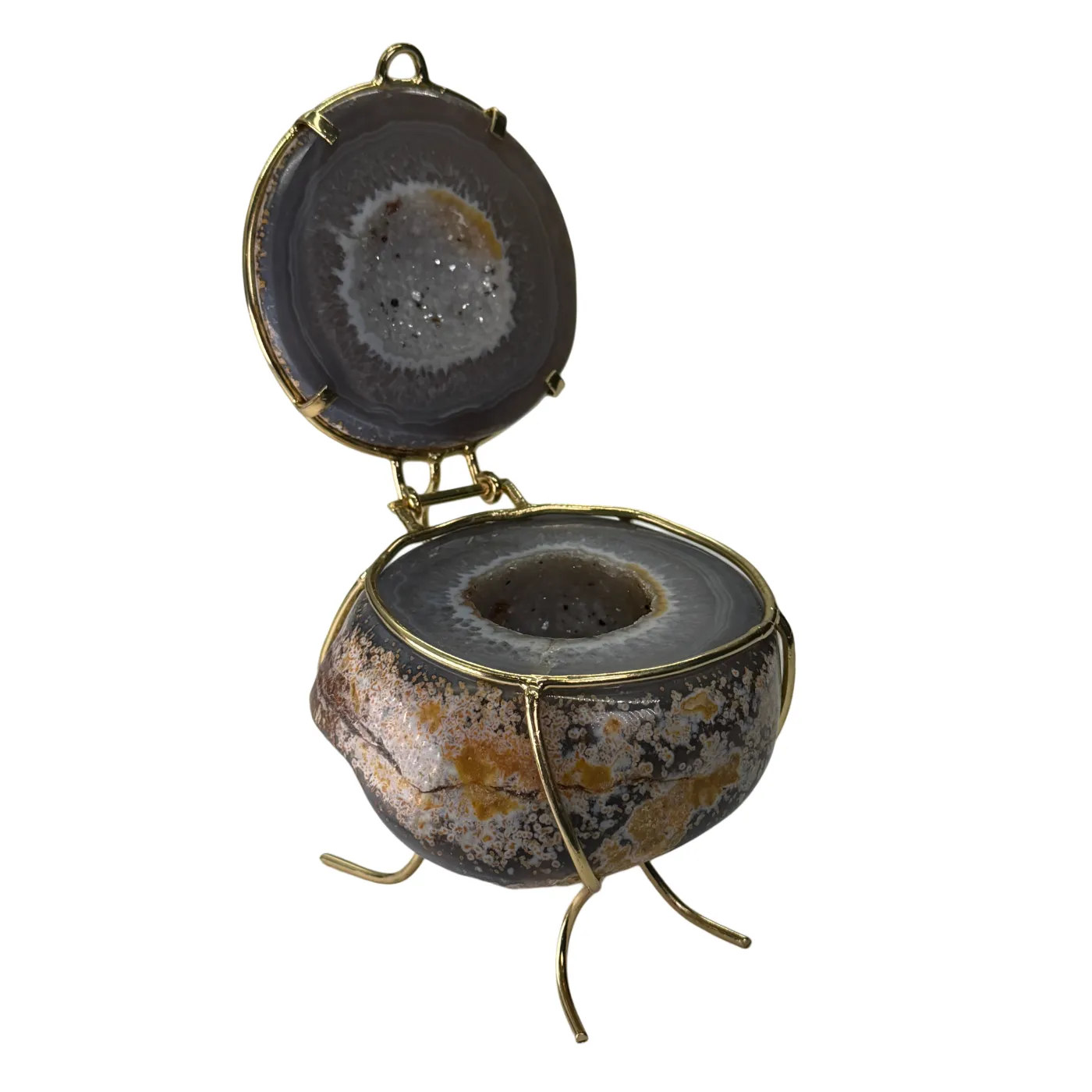 Agaat juwelenbox – natuurlijke geode uit één steen