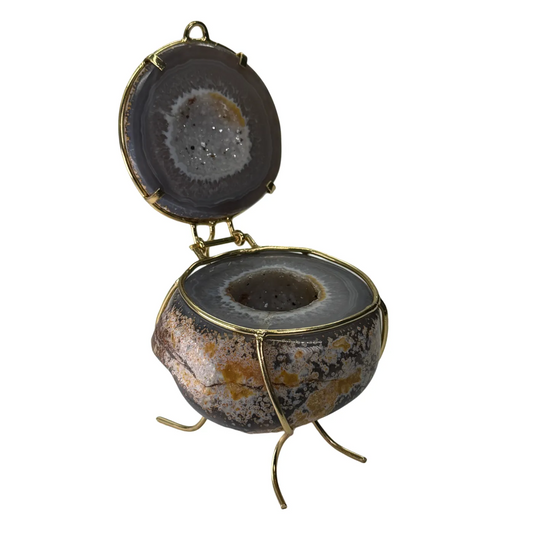 Agaat juwelenbox – natuurlijke geode uit één steen