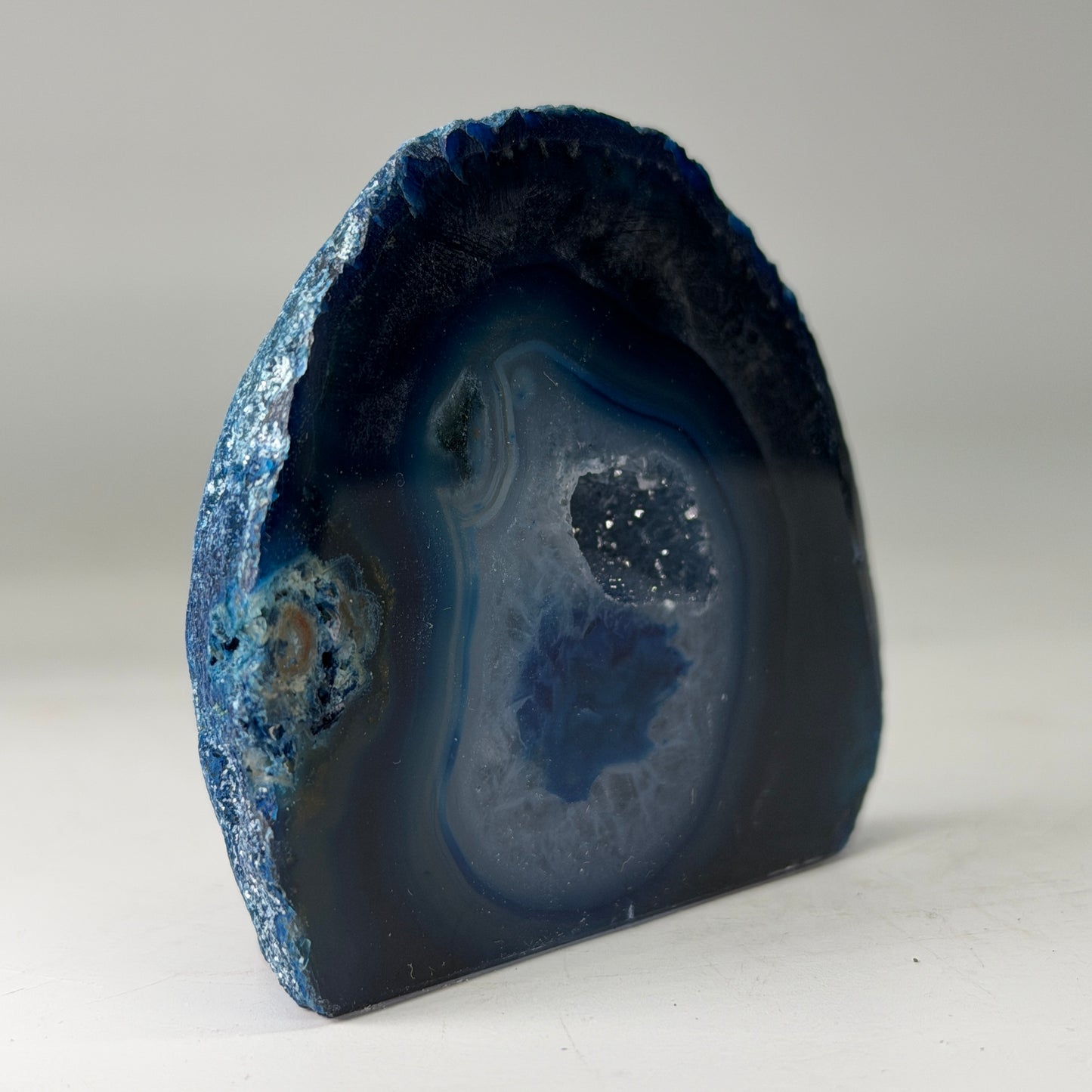 Magnifique géode d'agate bleue du Brésil (Druzy) – petite taille