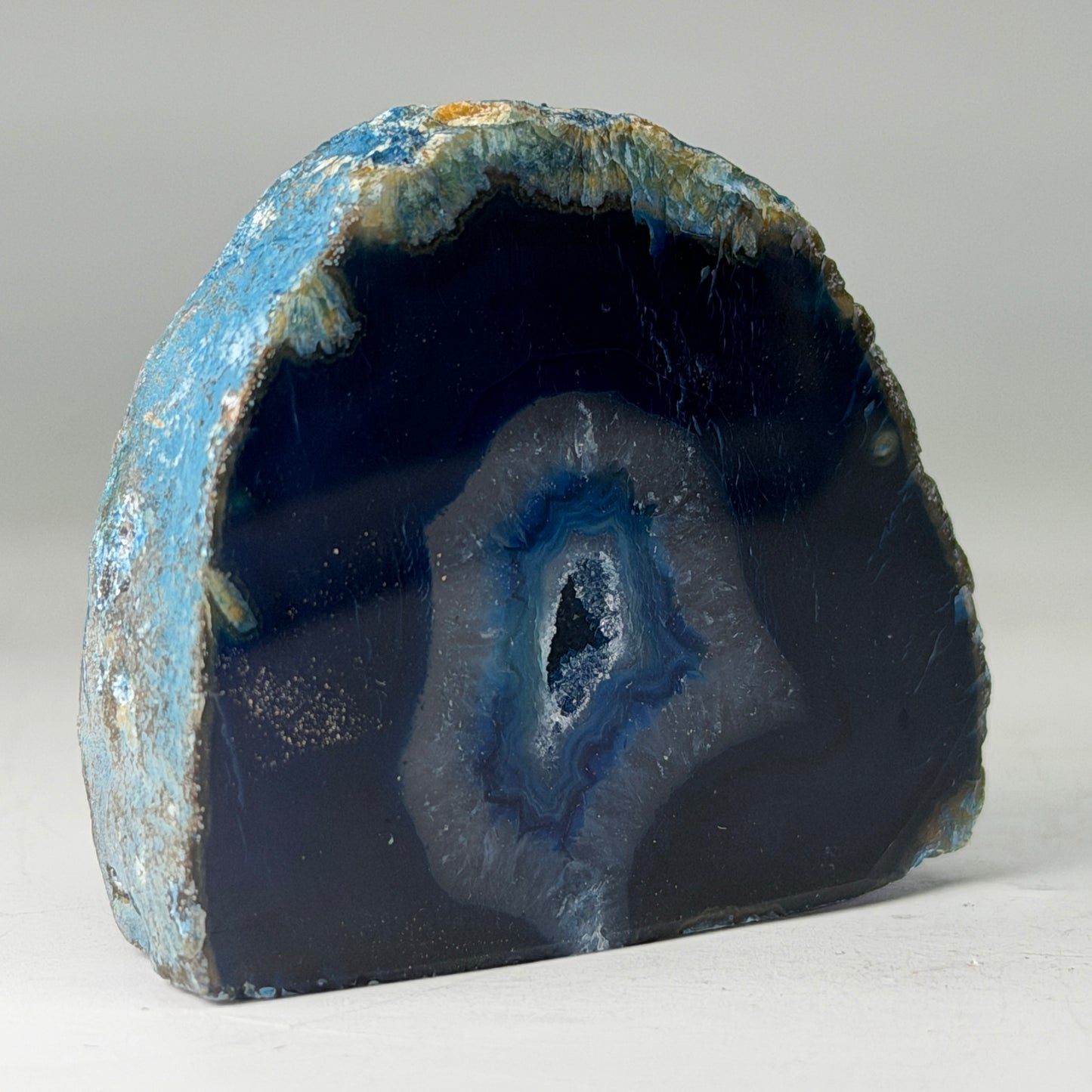 Magnifique géode d'agate bleue du Brésil (Druzy) – petite taille