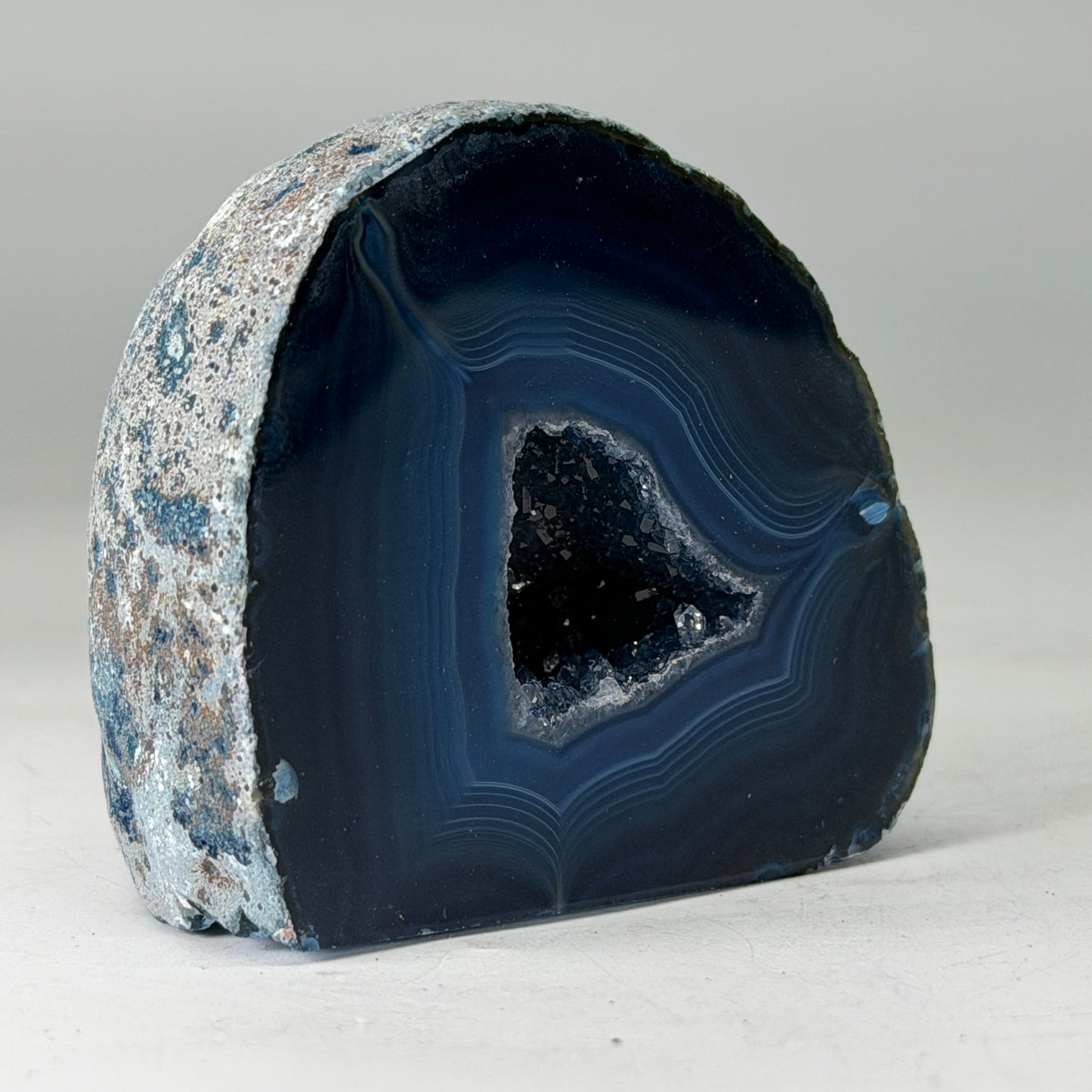 Magnifique géode d'agate bleue du Brésil (Druzy) – petite taille
