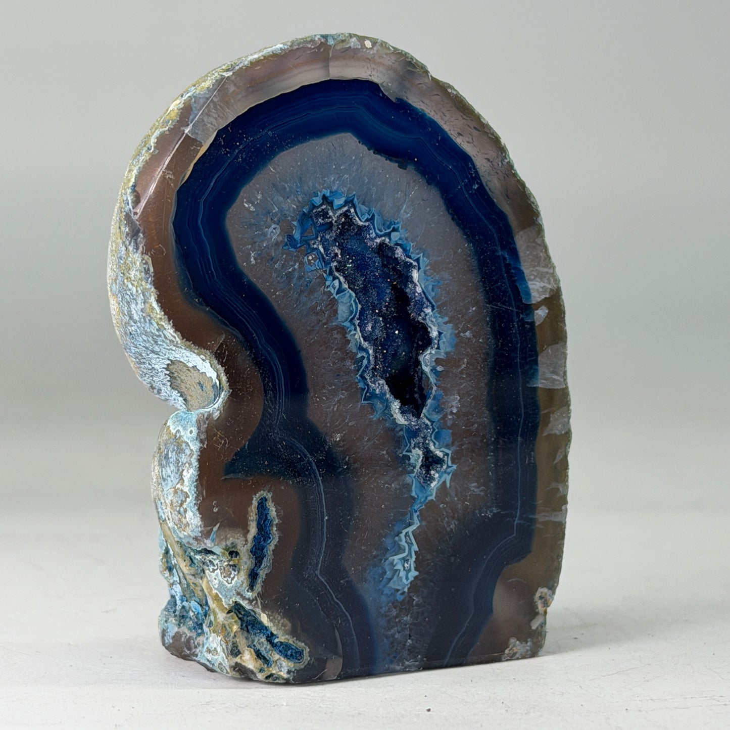 Magnifique géode d'agate bleue du Brésil (Druzy) – petite taille