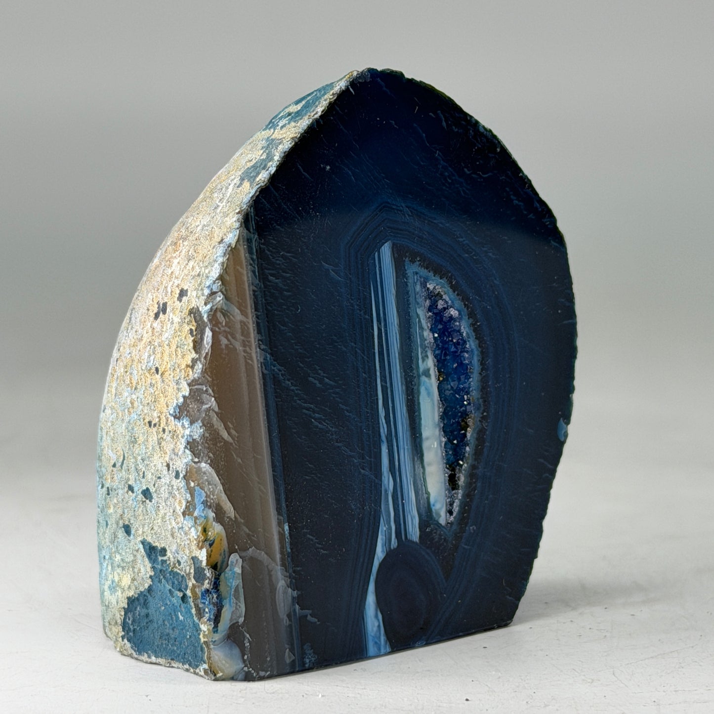 Magnifique géode d'agate bleue du Brésil (Druzy) – petite taille