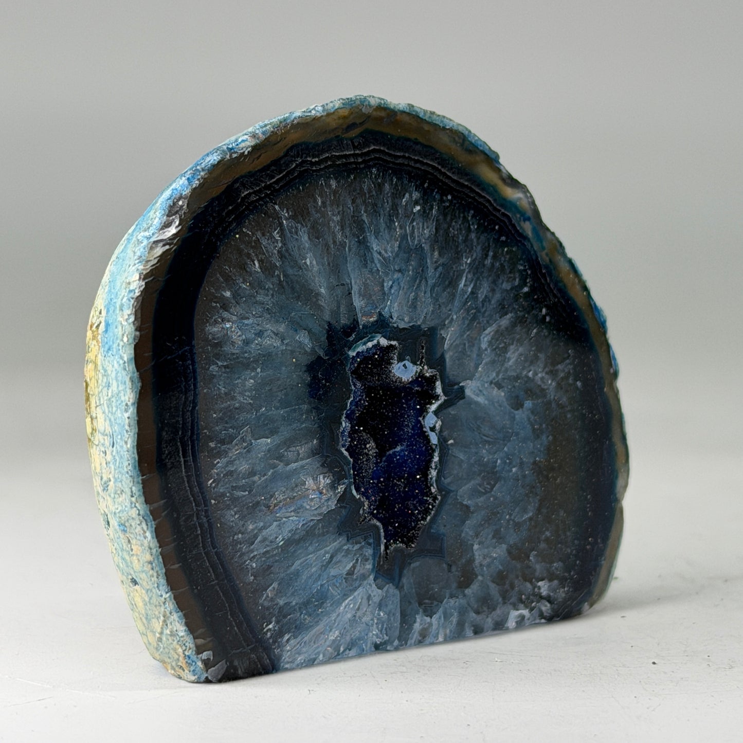 Magnifique géode d'agate bleue du Brésil (Druzy) – petite taille