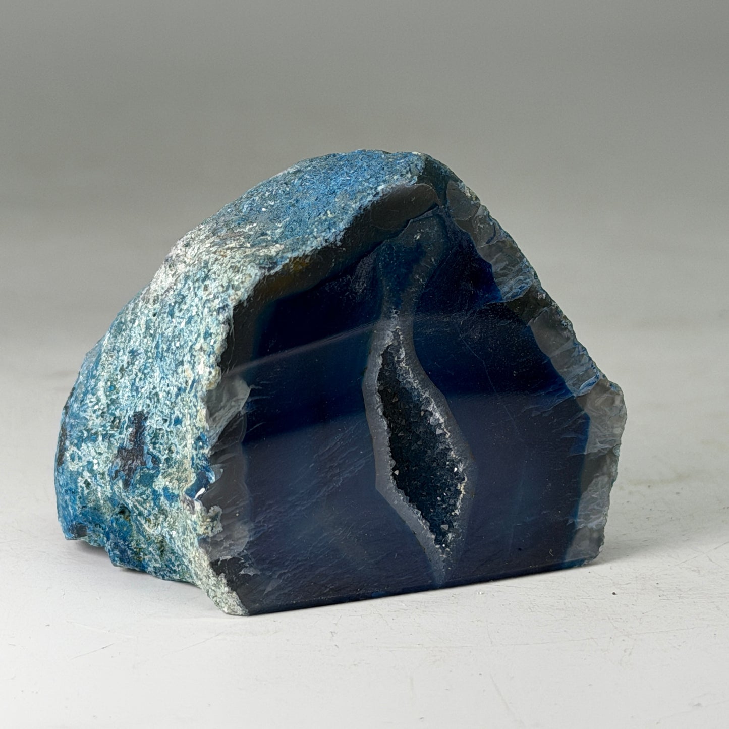 Magnifique géode d'agate bleue du Brésil (Druzy) – petite taille