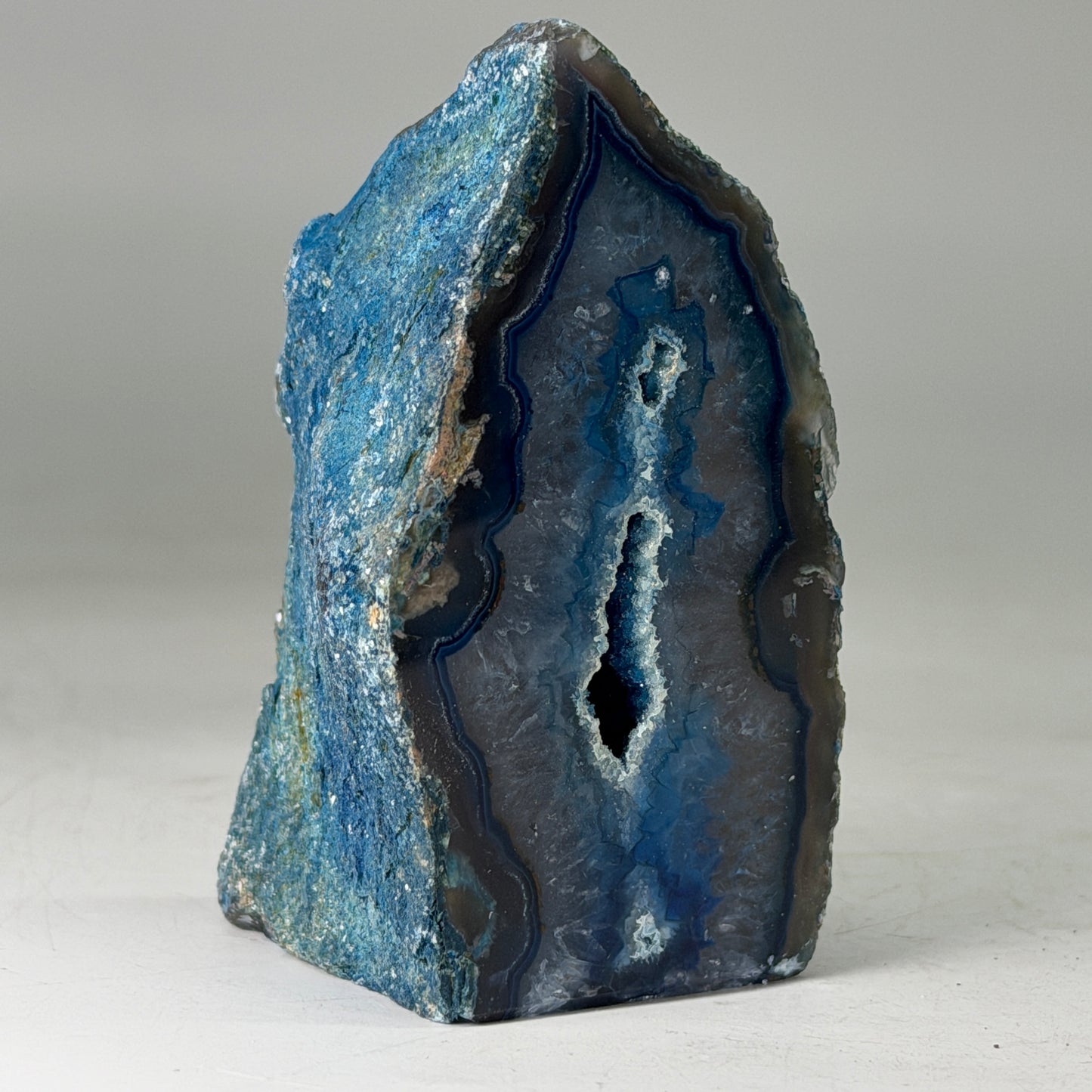 Magnifique géode d'agate bleue du Brésil (Druzy) – petite taille