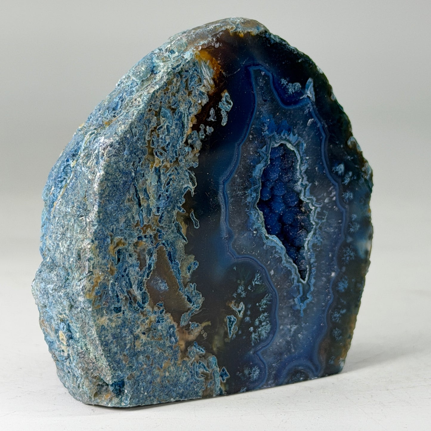 Magnifique géode d'agate bleue du Brésil (Druzy) – petite taille