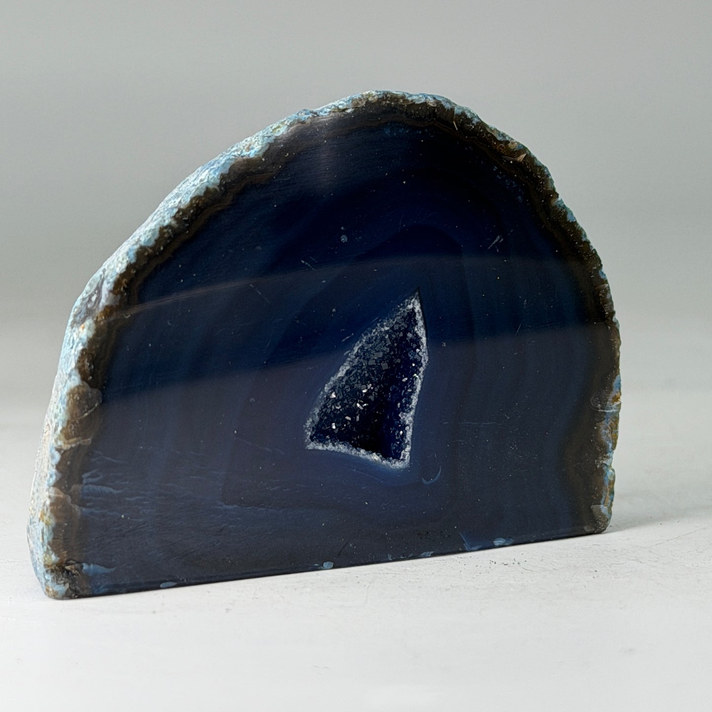 Magnifique géode d'agate bleue du Brésil (Druzy) – petite taille