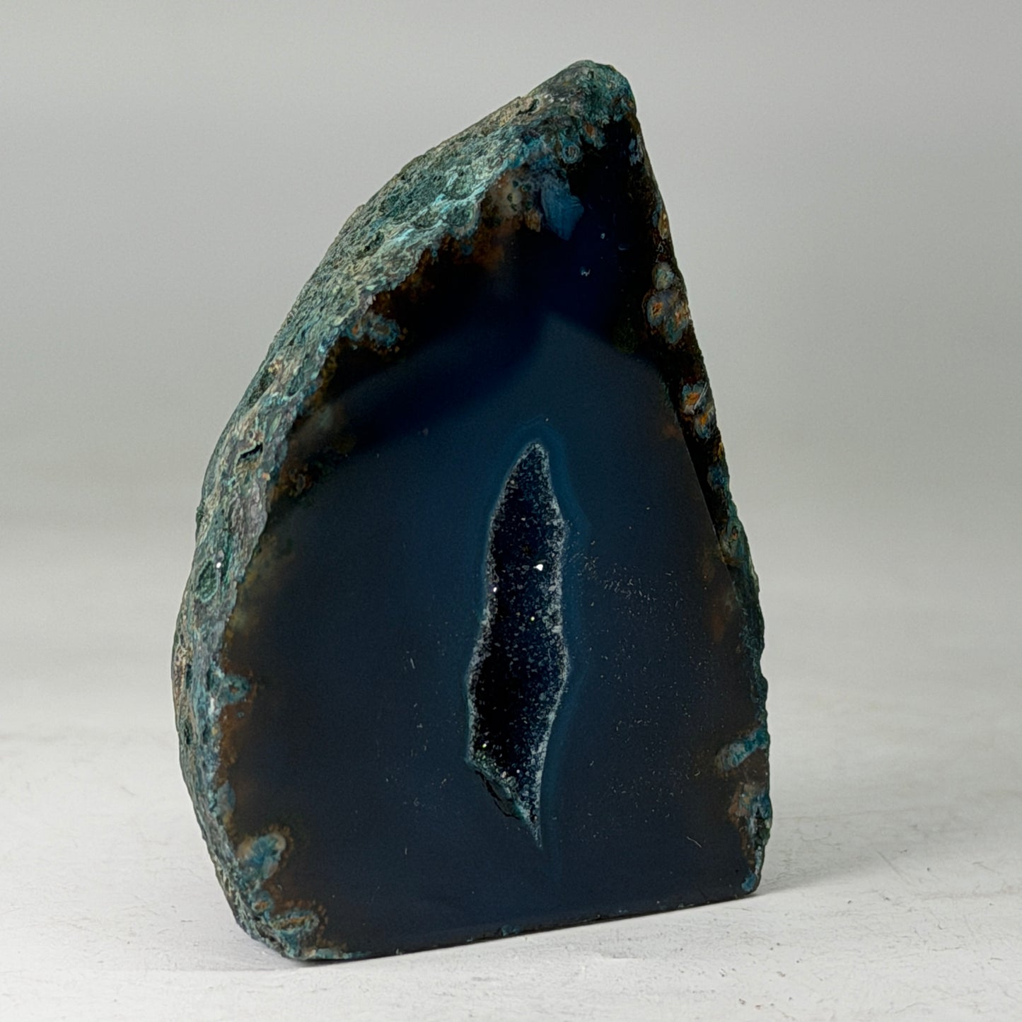 Magnifique géode d'agate turquoise du Brésil (Druzy) – petite taille