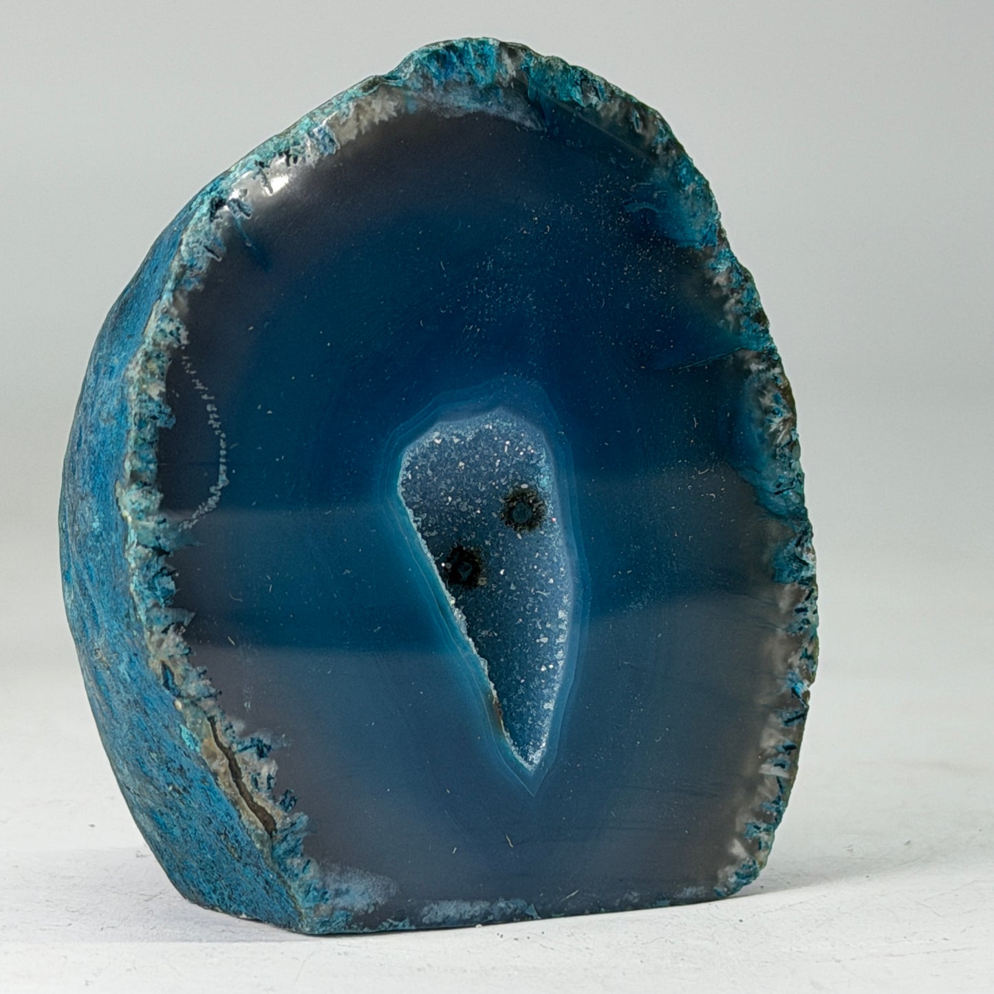 Magnifique géode d'agate turquoise du Brésil (Druzy) – petite taille