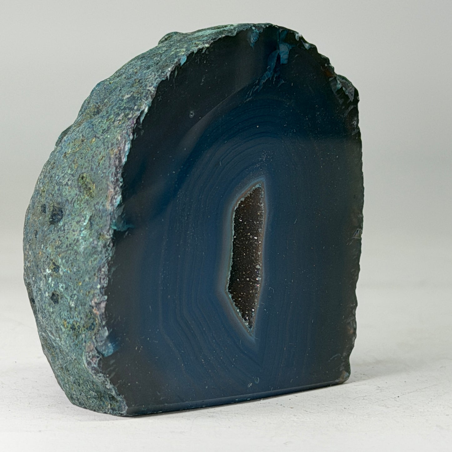 Magnifique géode d'agate turquoise du Brésil (Druzy) – petite taille