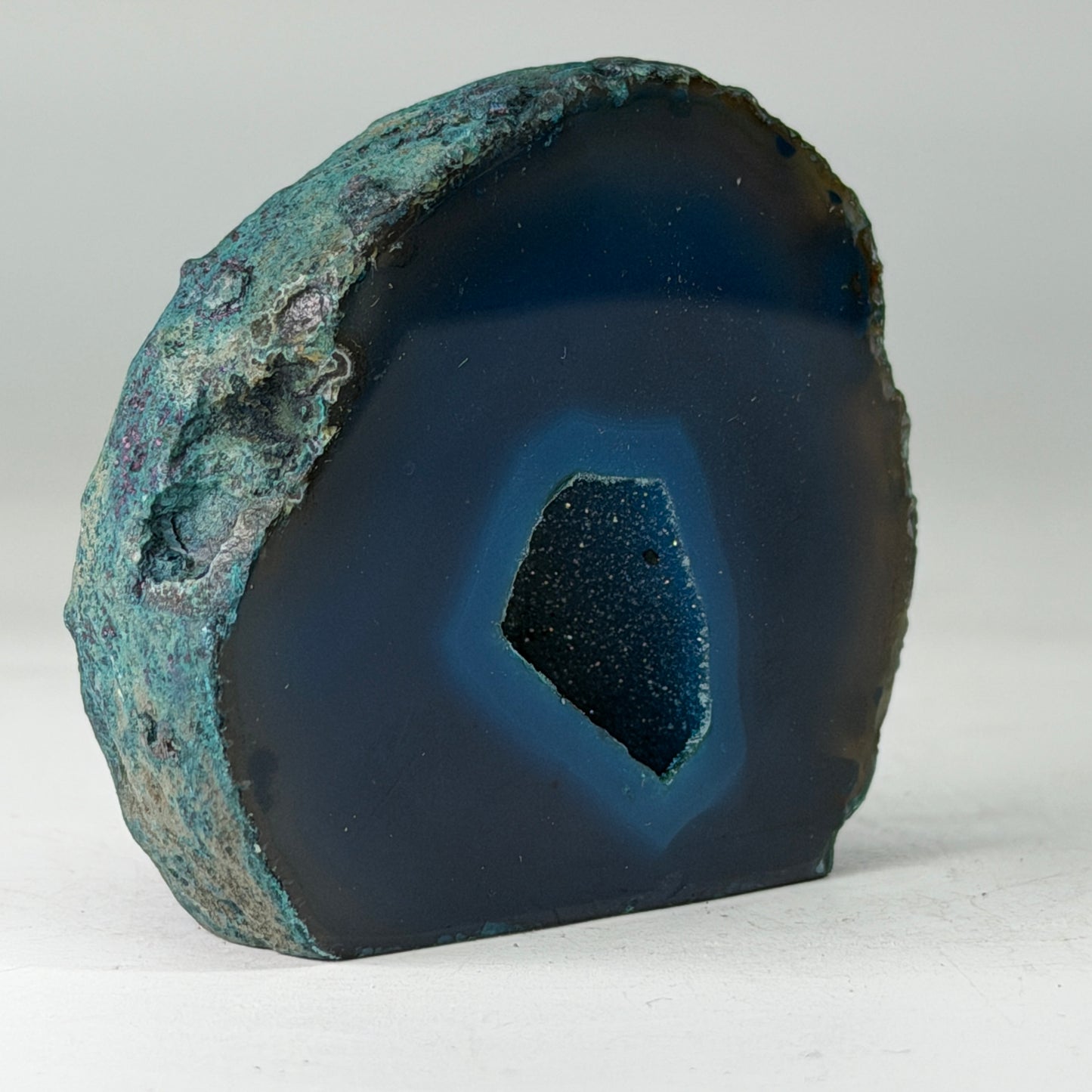 Magnifique géode d'agate turquoise du Brésil (Druzy) – petite taille