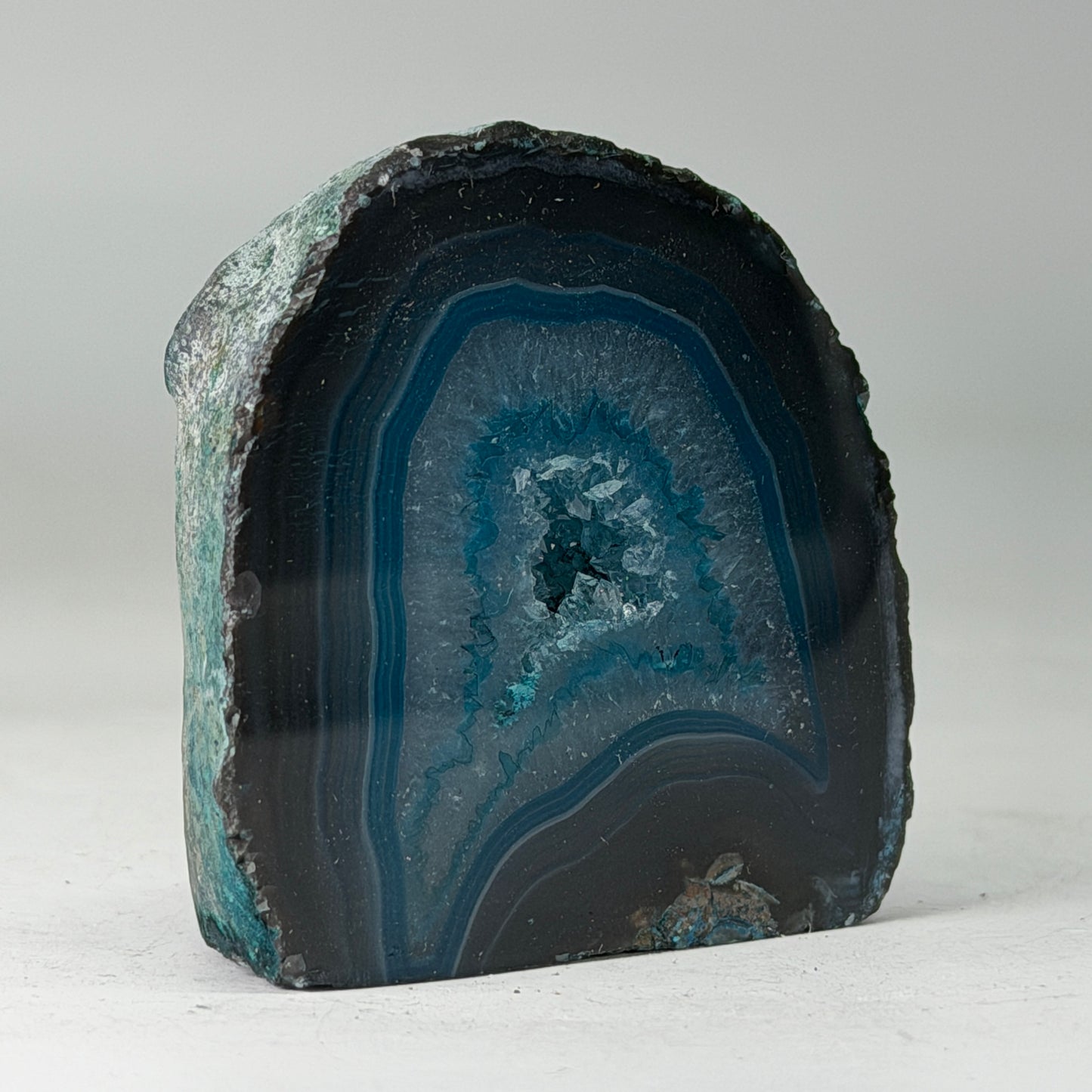 Magnifique géode d'agate turquoise du Brésil (Druzy) – petite taille