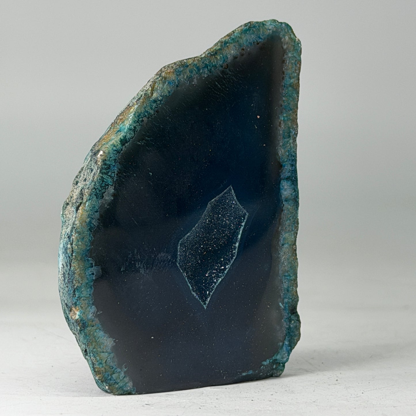 Magnifique géode d'agate turquoise du Brésil (Druzy) – petite taille