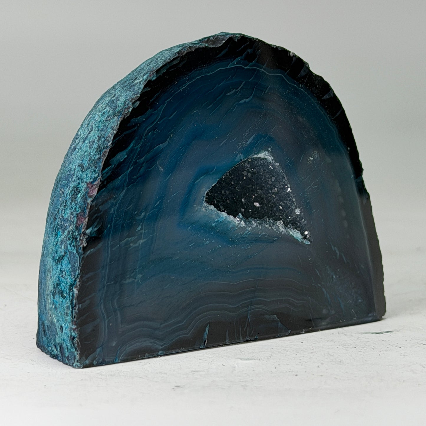 Magnifique géode d'agate turquoise du Brésil (Druzy) – petite taille