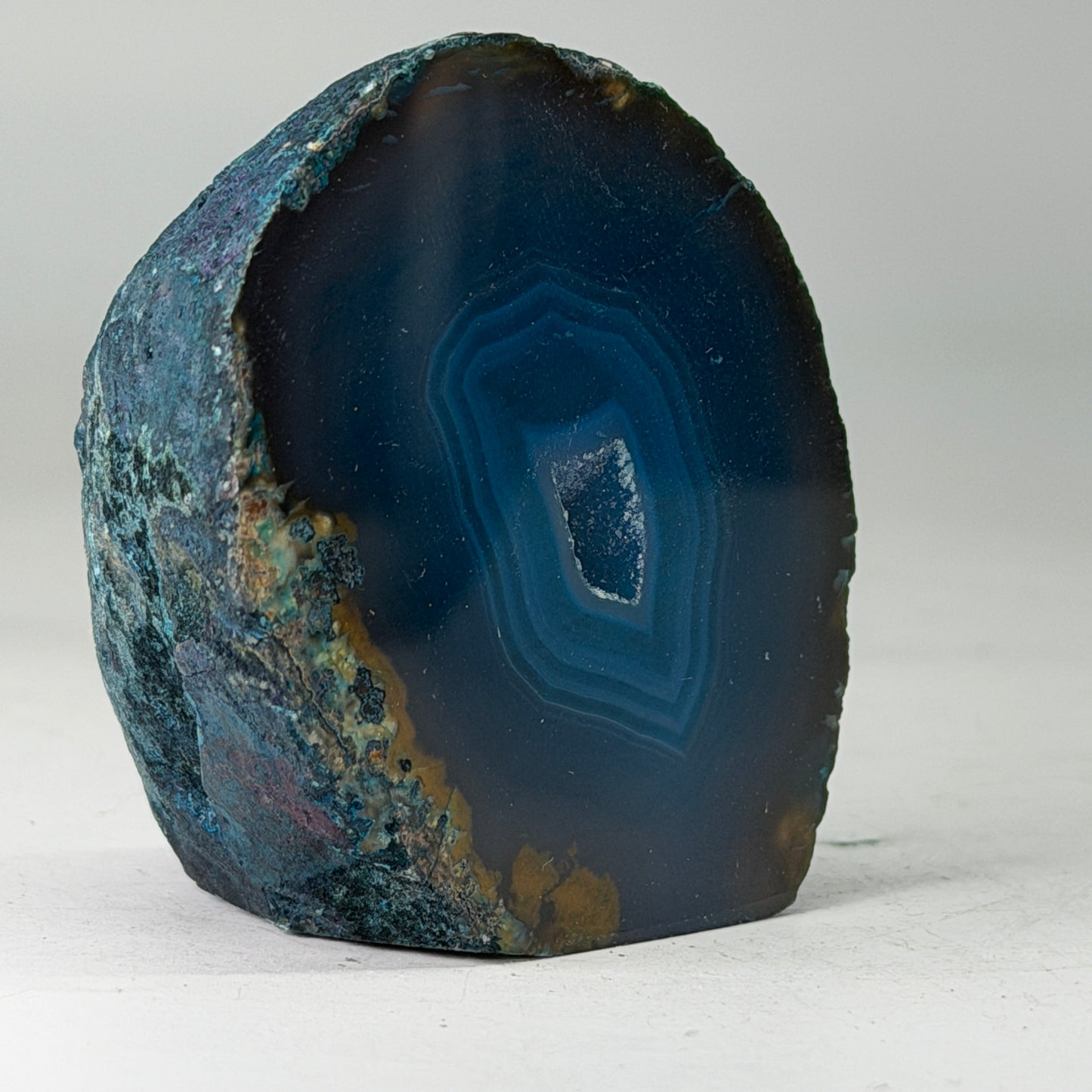Magnifique géode d'agate turquoise du Brésil (Druzy) – petite taille