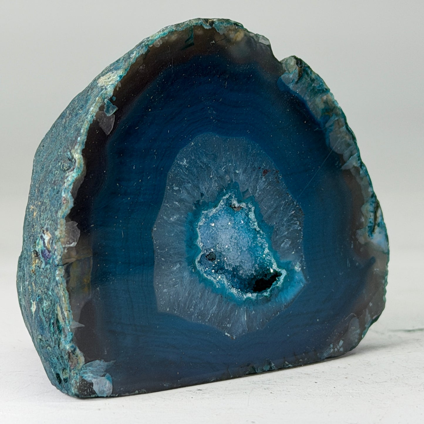 Magnifique géode d'agate turquoise du Brésil (Druzy) – petite taille