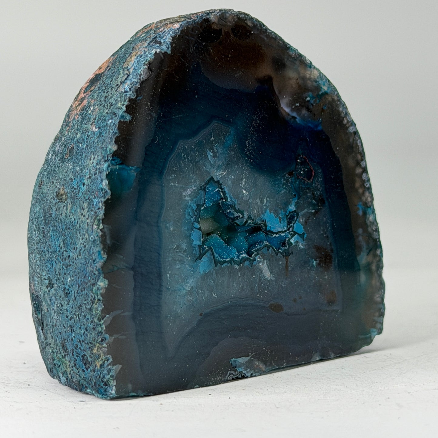 Magnifique géode d'agate turquoise du Brésil (Druzy) – petite taille