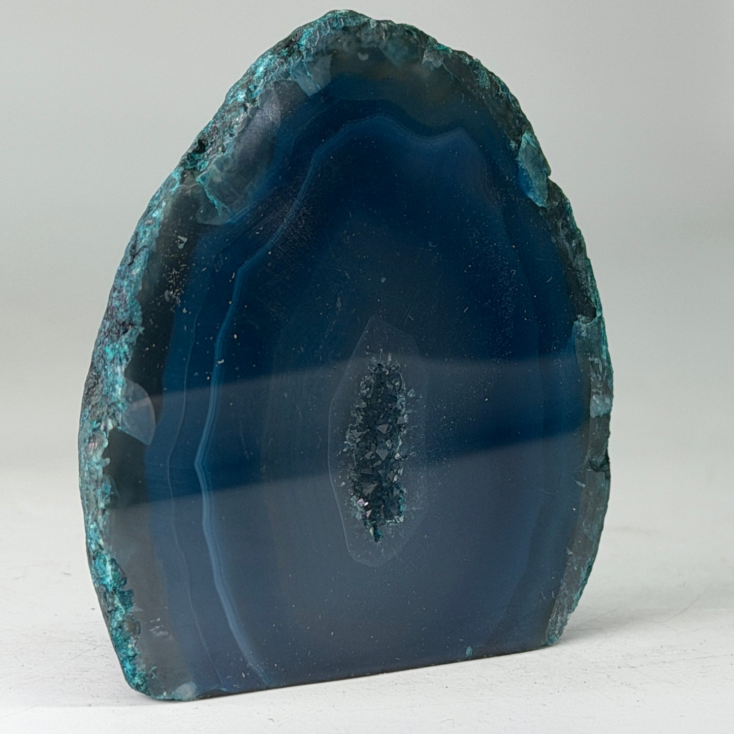Magnifique géode d'agate turquoise du Brésil (Druzy) – petite taille