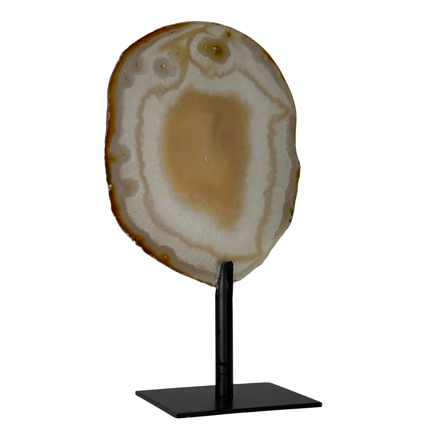 Natuurlijke Dunne Agaatschijf op Standaard