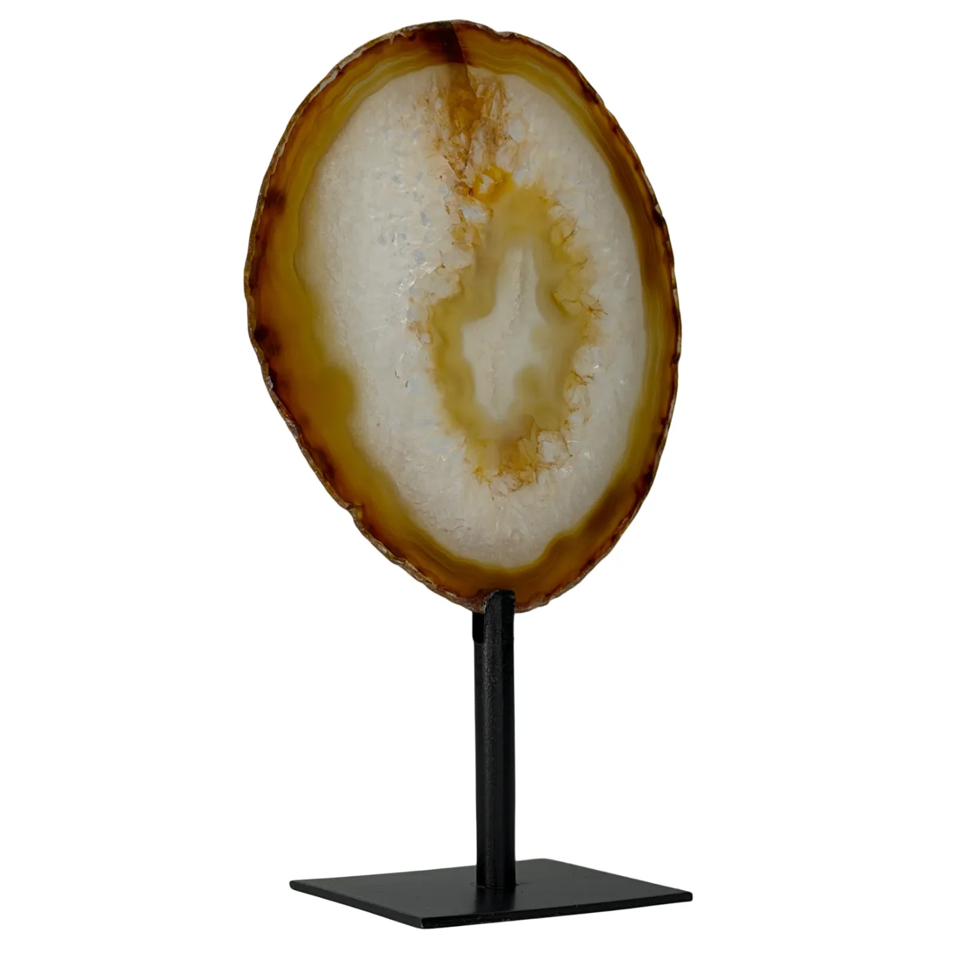 Natuurlijke Dunne Agaatschijf op Standaard