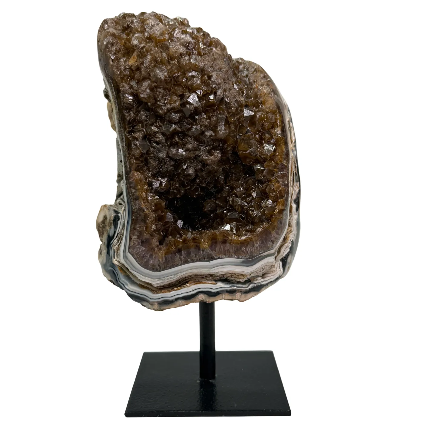 Rotsagaat op Standaard – Natuurlijke Agaat met Druzy uit Brazilië