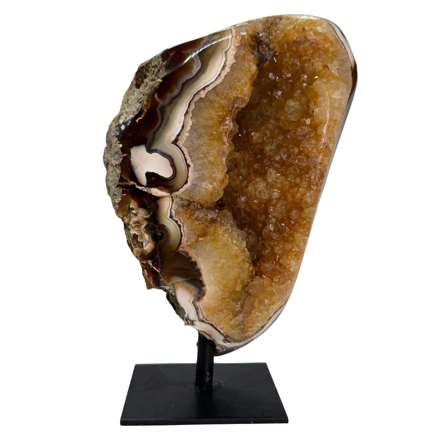 Rotsagaat op Standaard – Natuurlijke Agaat met Druzy uit Brazilië