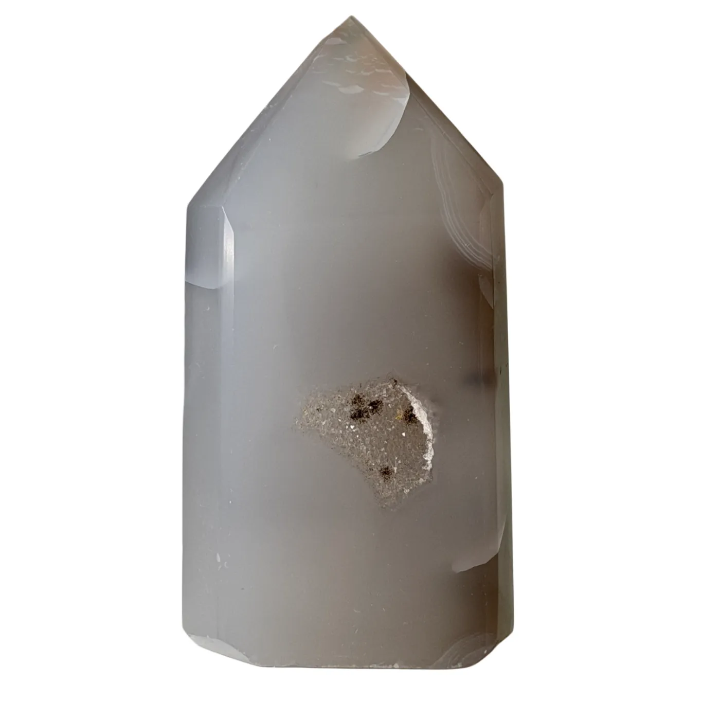 Agaat Toren met Druzy – Natuurlijke Edelsteen uit Brazilië - 7 cm