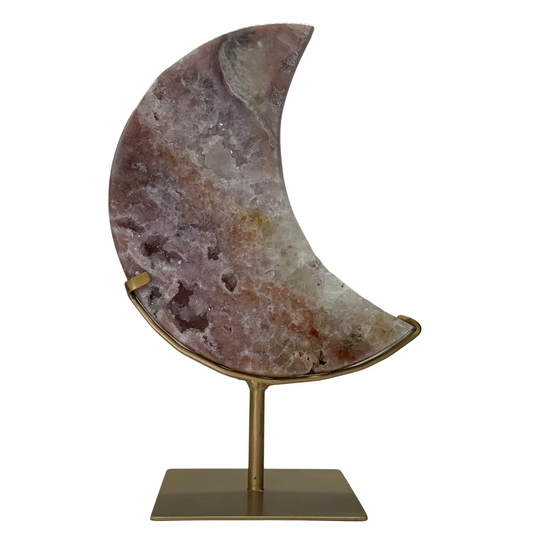 Roze Amethist Maan op Standaard - 3,65 kg - 37 cm