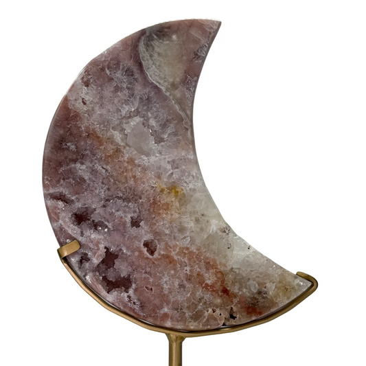 Roze Amethist Maan op Standaard - 3,65 kg - 37 cm